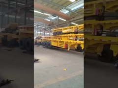 Semi-reboque de cama plana multifunção com bandeja